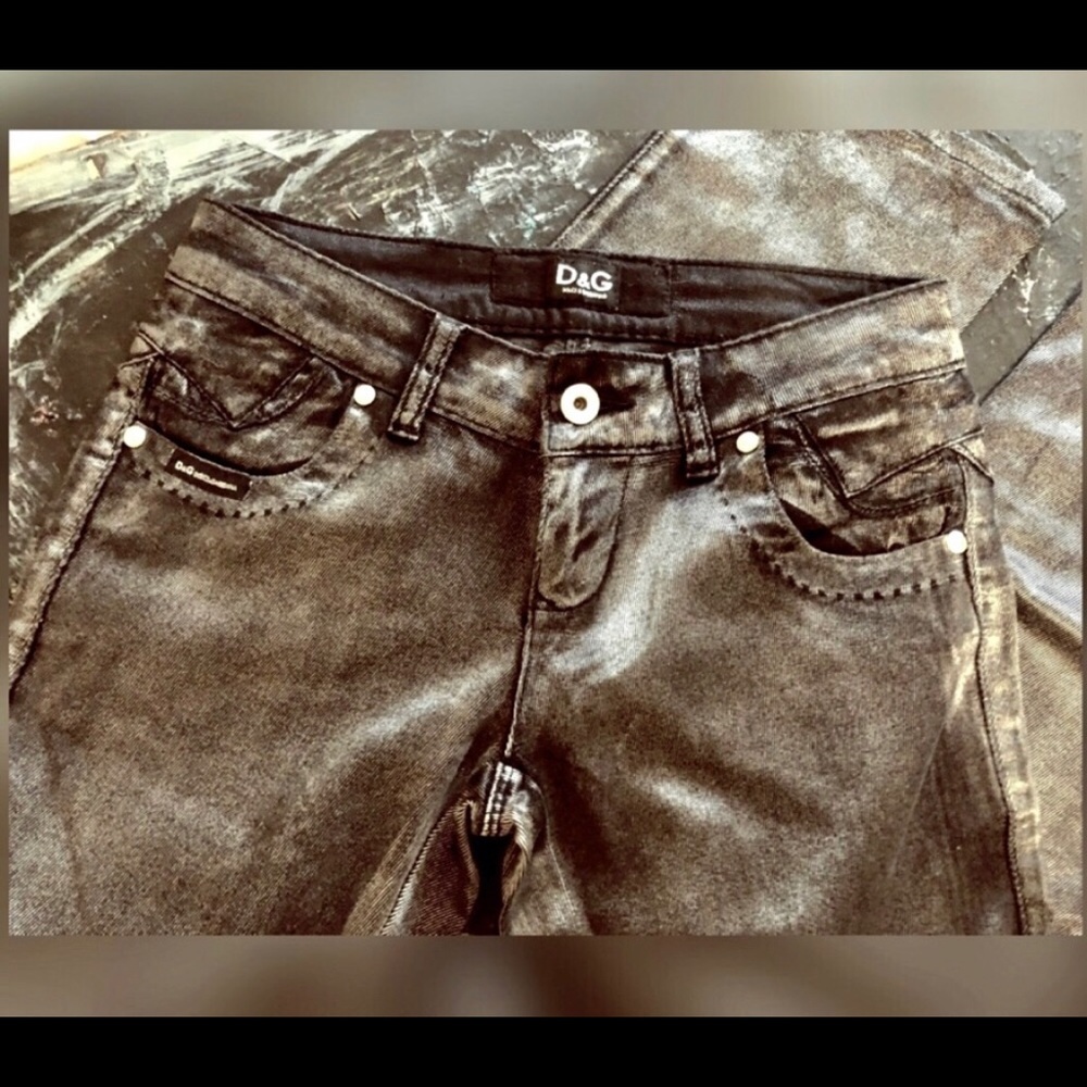 Dolce & Gabbana Metallic Black Stretch Skinny Jean